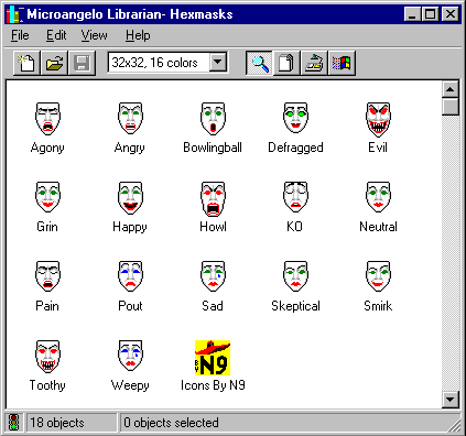 Hexadecimal icon library